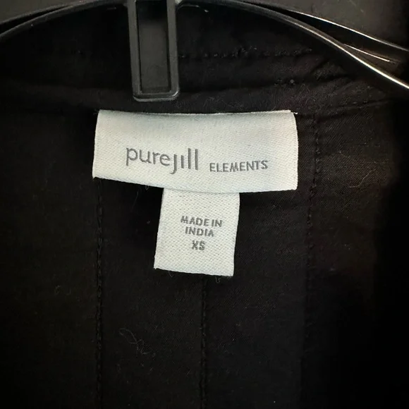 J.JILL Pure Jill Microquilted Seersucker Black Quilted Cropped Jacket Sz XS - Picture 2 of 4